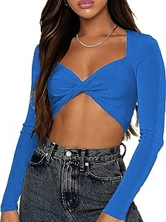 Women's Sweetheart Neck Sleeve Crop Top Blouse HD Photo (3)